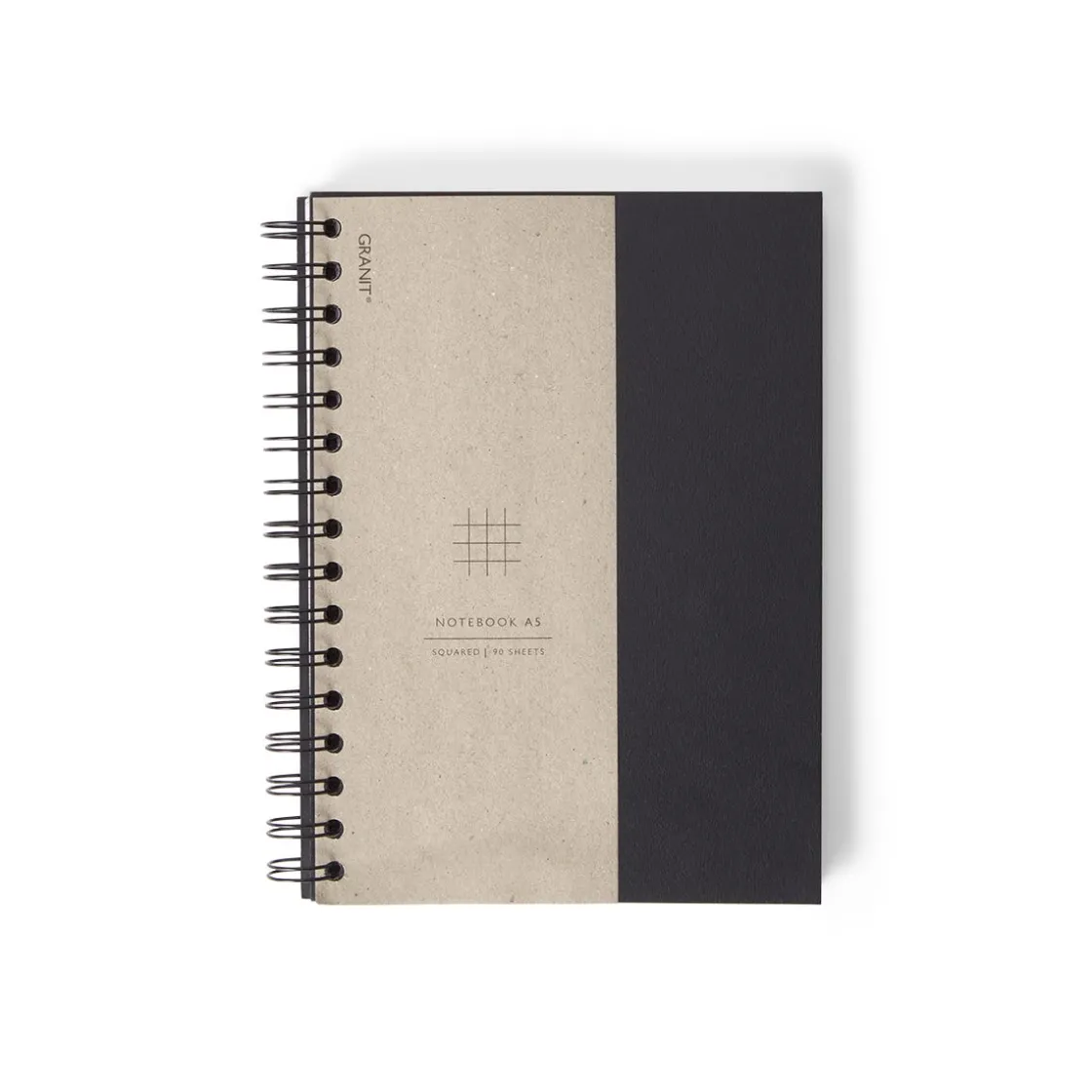 GRANIT Anteckningsbok A5 Rutat Grafit- Kalendrar & Skrivblock