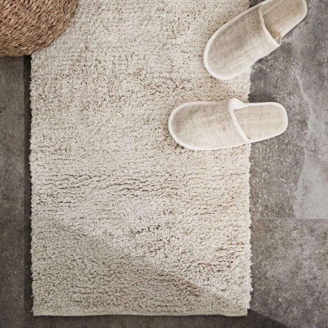 GRANIT Badrumsmatta Återvunnen Bomull 50x80cm Natur- Badrumstillbehör|Mattor