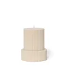 GRANIT Blockljus Kant Rillat 15x12cm Beige- Ljus