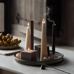 GRANIT Blockljus Stearin Kub 8x8cm Beige- Ljus