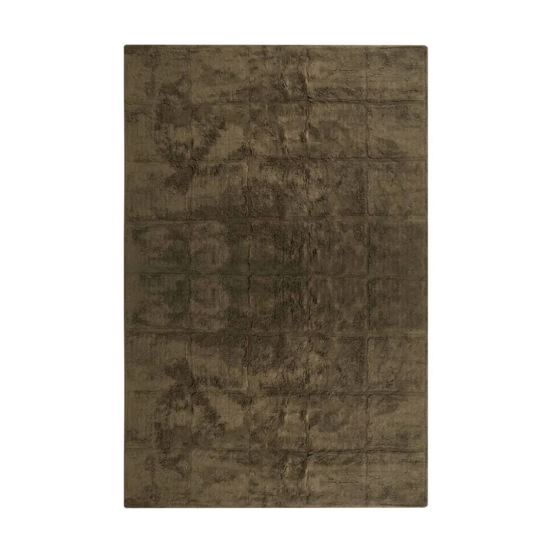 GRANIT Bomullsmatta Tuftad Ruta 170x240cm Khakigrön- Mattor