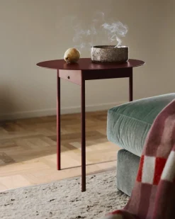 GRANIT Bord Metall 50x45cm Vinröd- Möbler