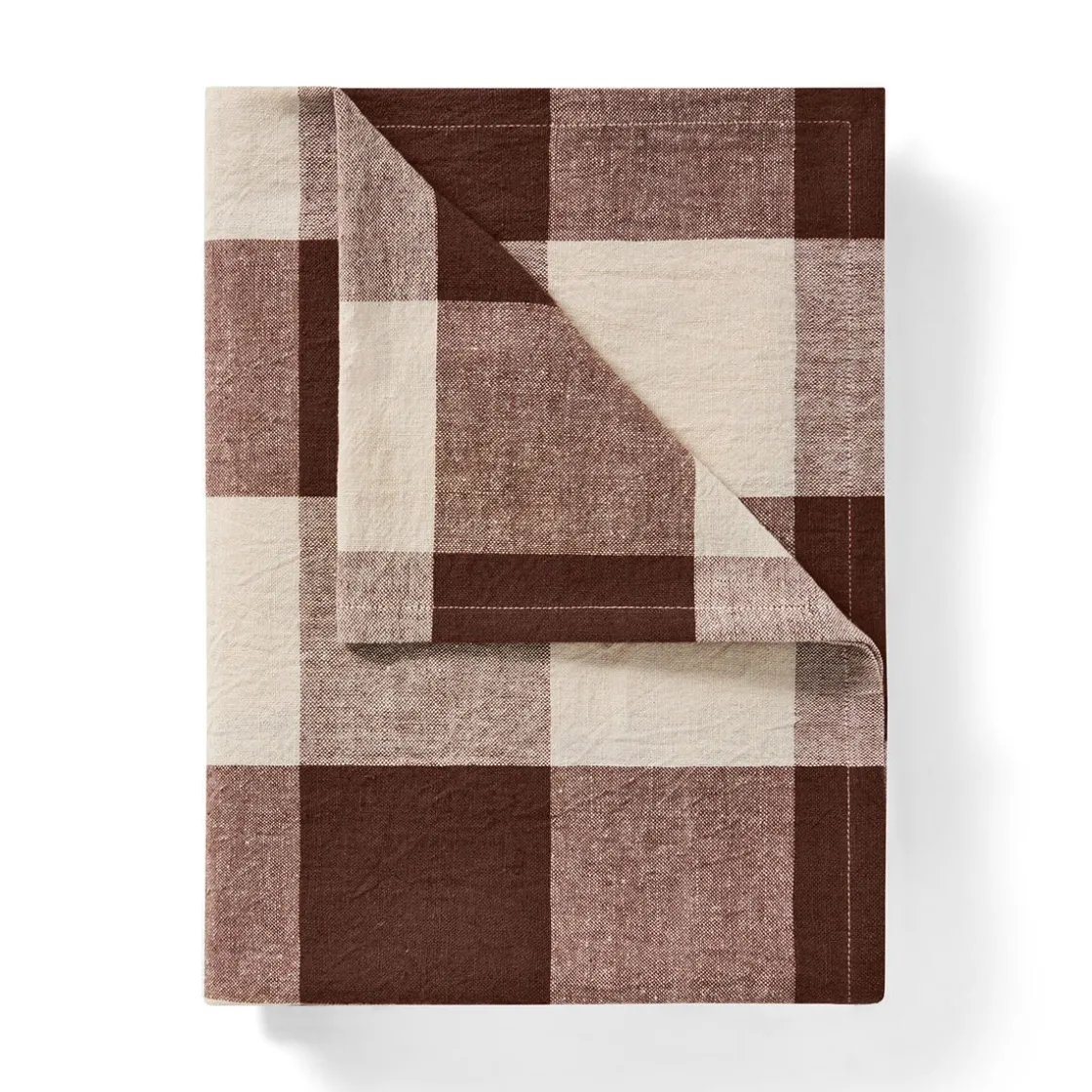 GRANIT Bordsduk Check 240x140cm Linnemix Brun- Dukning|Kökstextil