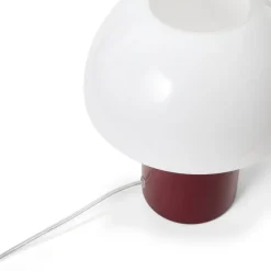 GRANIT Bordslampa Alba 24x29cm Vit/Vinröd- Lampor