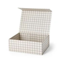 GRANIT Box Ted 24x33cm Mönstrad Beige/Mole- Presentinslagning & Diy|Skrivbordsförvaring