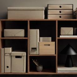 GRANIT Box Trippel 25x35cm Beige- Skrivbordstillbehör|Skrivbordsförvaring