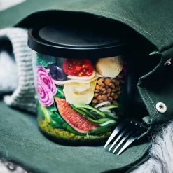 GRANIT Burk Glas Lock 0,8L Hög Svart- Småförvaring|Köksförvaring