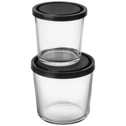 GRANIT Burk Glas Lock 0,8L Hög Svart- Småförvaring|Köksförvaring