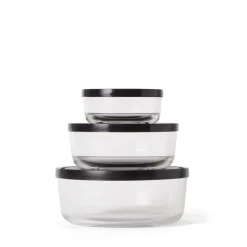 GRANIT Burk Glas Lock 0,3L Låg Svart- Köksförvaring