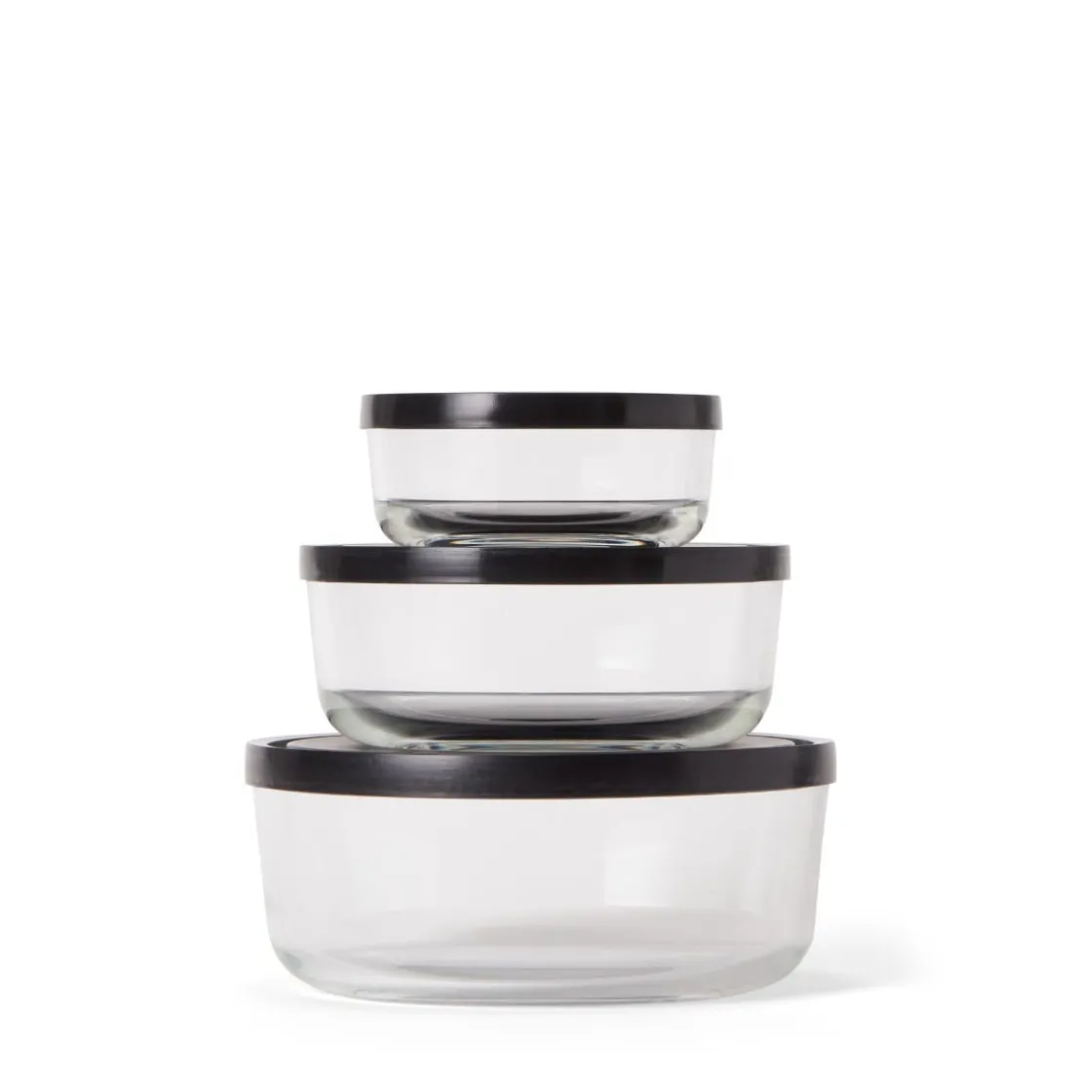 GRANIT Burk Glas Lock 0,3L Låg Svart- Köksförvaring