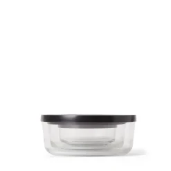 GRANIT Burk Glas Lock 1,45L Låg Svart- Köksförvaring