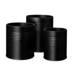 GRANIT Burk Metall 13x11cm Svart- Skrivbordstillbehör|Småförvaring