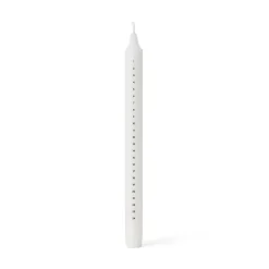 GRANIT Datumljus Stearin 27,5cm Vit- Ljus|Juldekorationer