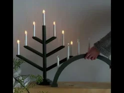 GRANIT Elljusstake Träd 7 Ljus Mörkgrön- Lampor|Julbelysning