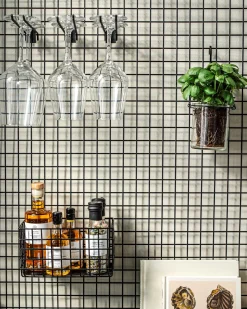 GRANIT Förvaringstavla Rutnät Hylla 60x100cm Svart- Förvaringstavlor Med Tillbehör|Häng- & Väggförvaring