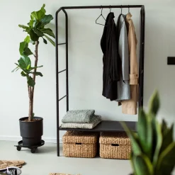 GRANIT Galge Tygklädd 5-p Svart- Garderob & Klädförvaring|Hallmöbler & Förvaring