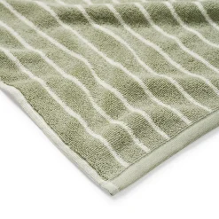 GRANIT Handduk Line 100x150cm Bomullsfrotté Grön- Handdukar & Badlakan