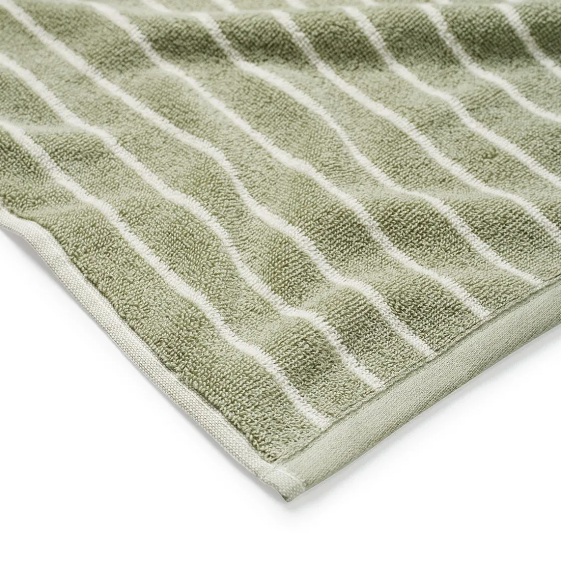 GRANIT Handduk Line 100x150cm Bomullsfrotté Grön- Handdukar & Badlakan