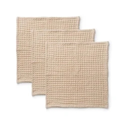 GRANIT Handduk Våffla 30x30cm 3-p Bomull Beige- Handdukar & Badlakan