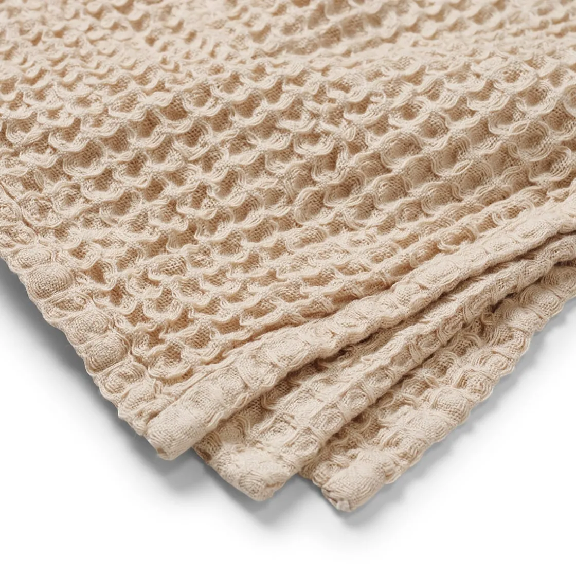 GRANIT Handduk Våffla 30x30cm 3-p Bomull Beige- Handdukar & Badlakan