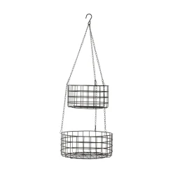 GRANIT Hängkorg Dubbel Rutnät Svart- Korgar|Köksförvaring