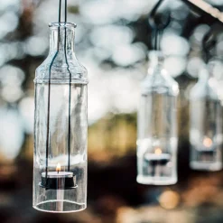 GRANIT Hänglykta Flaska 6,5x22,5cm Svart- Utebelysning|Ljusstakar