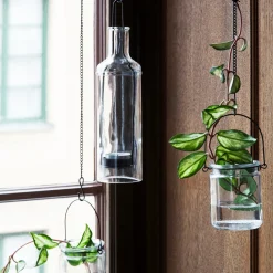 GRANIT Hänglykta Flaska 6,5x22,5cm Svart- Utebelysning|Ljusstakar