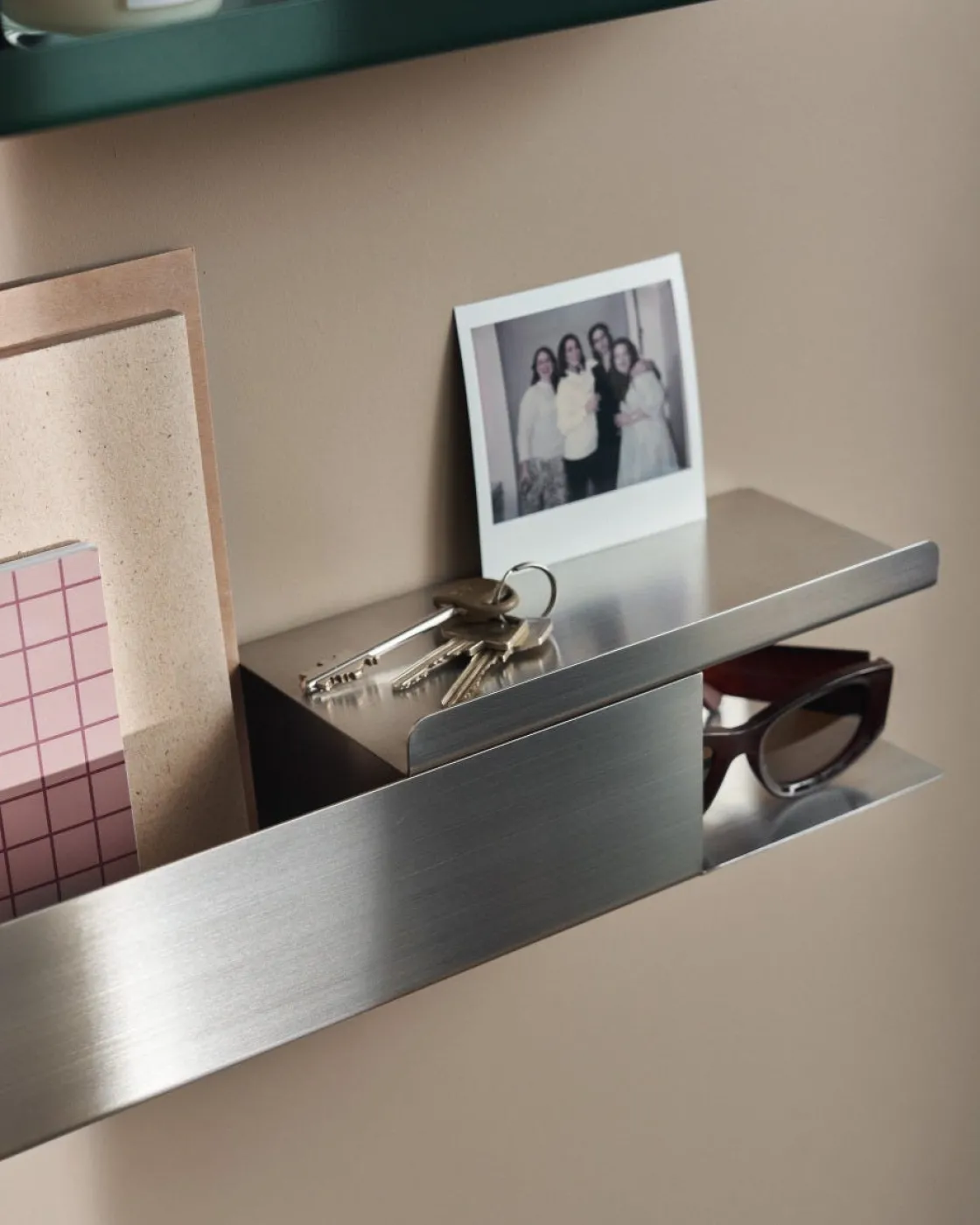 GRANIT Hylla Neo Multifunktion 48x12cm Rostfritt Stål- Häng- & Väggförvaring