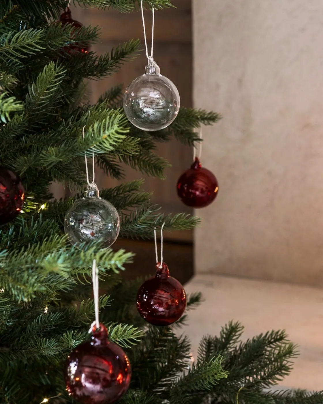 GRANIT Juldekoration Glas 6,5cm 3-p Röd- Allt Till Julgranen|Juldekorationer