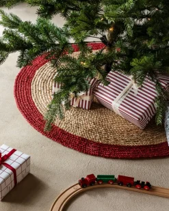 GRANIT Julgransmatta Jute 100x100cm Röd- Mattor|Allt Till Julgranen