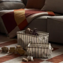 GRANIT Korg Hopvikbar RAND 20x27cm Beige/Svart- Korgar