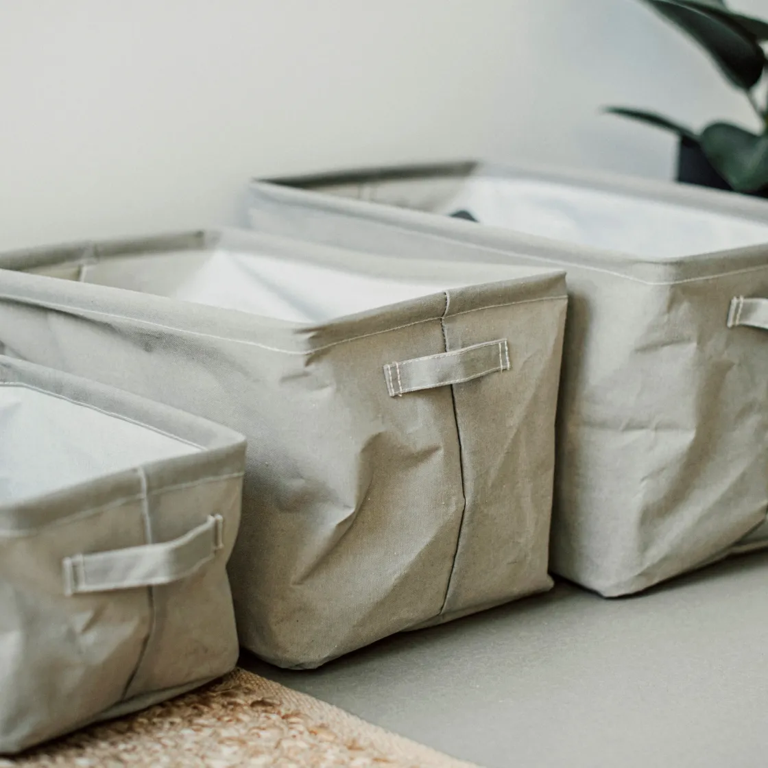 GRANIT Korg Hopvikbar 20x27cm Beige- Korgar|Badrumsförvaring