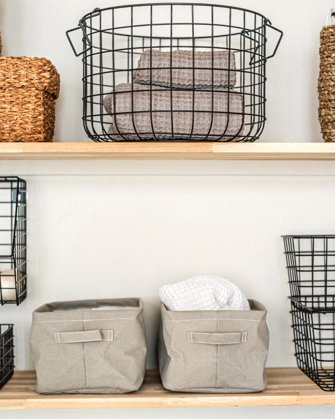 GRANIT Korg Hopvikbar 20x27cm Beige- Korgar|Badrumsförvaring