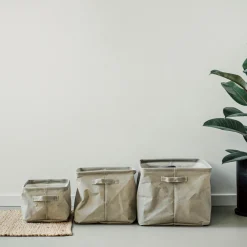 GRANIT Korg Hopvikbar 27x39cm Beige- Korgar|Badrumsförvaring