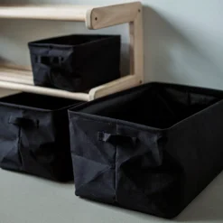 GRANIT Korg Hopvikbar 31x45cm Svart- Garderob & Klädförvaring|Korgar