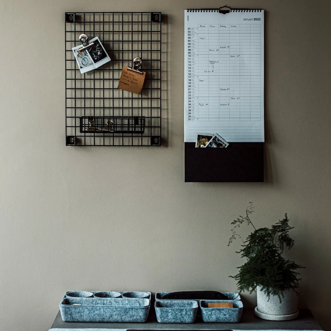 GRANIT Korg Rutnät 7x20cm Svart- Förvaringstavlor Med Tillbehör|Korgar