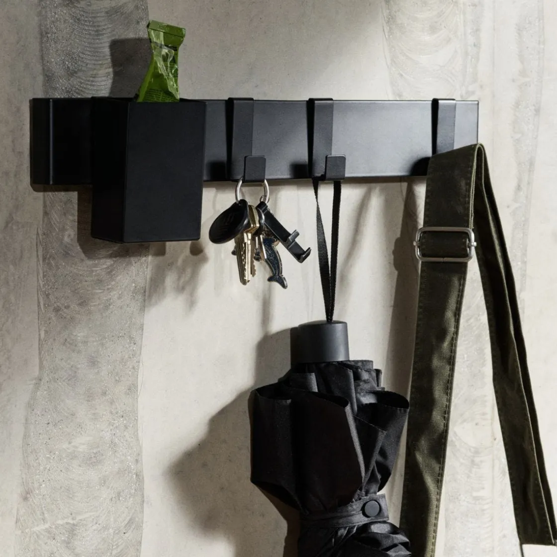 GRANIT Krok Järn 2x6cm Svart- Häng- & Väggförvaring