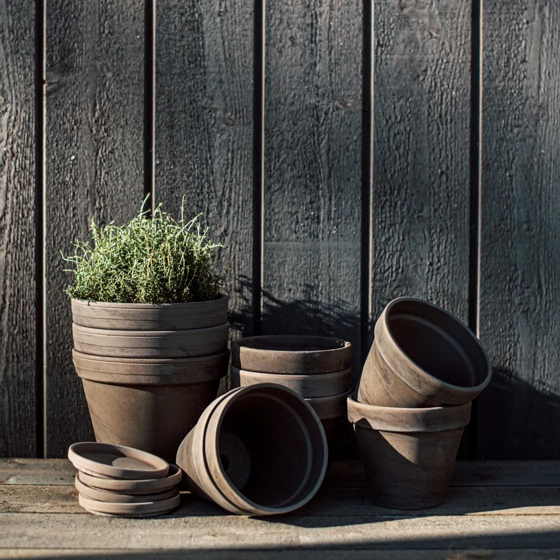 GRANIT Kruka Terrakotta 18cm Grå- Växt- & Odlingstillbehör|Krukor