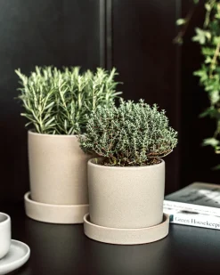 GRANIT Kruka/Fat Stengods 17,5cm Beige- Växt- & Odlingstillbehör|Krukor