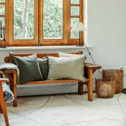 GRANIT Kudde Linne 50x70cm Mörk Khakigrön- Sovrumsmöbler & Tillbehör|Kuddar