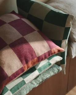 GRANIT Kuddfodral Ullmix Ruta 50x50cm Grön- Kuddar