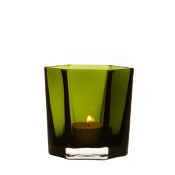 GRANIT Ljushållare Hexagon 8,5x7,5cm Grön- Ljusstakar