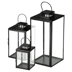 GRANIT Lykta Metall 16cm Svart- Utebelysning|Ljusstakar