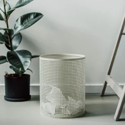 GRANIT Papperskorg Mono Mesh 30x24cm Beige- Skrivbordstillbehör|Korgar