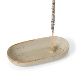 GRANIT Rökelsehållare 13x6cm Oval Porslin Beige- Badrumstillbehör