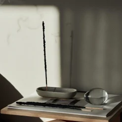 GRANIT Rökelsehållare 13x6cm Oval Porslin Beige- Badrumstillbehör