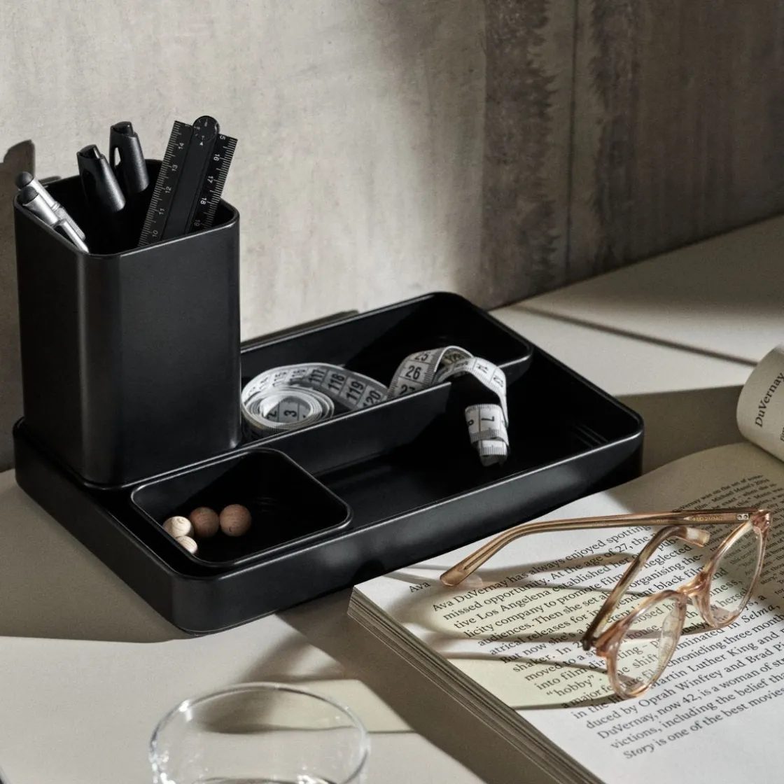 GRANIT Skrivbordsförvaring Mono 24x8cm Svart- Skrivbordstillbehör|Skrivbordsförvaring