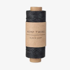 GRANIT Snöre Hampa 60m Svart- Presentinslagning & Diy|Presentinslagning