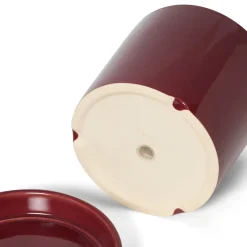 GRANIT Stengodskruka/Fat 21cm Glaserad Vinröd- Krukor|Krukor