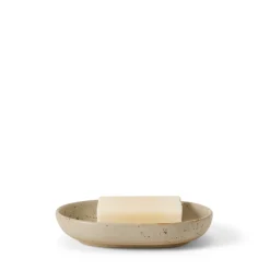 GRANIT Tvålfat Ovalt 13x9,5cm Porslin Beige- Badrumstillbehör|Tvål & Dofter